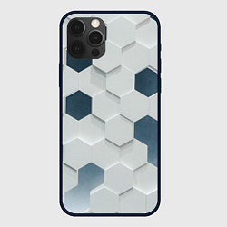 Чехол для iPhone 12 Pro Геометрические шестиугольники, цвет: 3D-черный