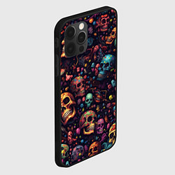 Чехол для iPhone 12 Pro Россыпь разноцветных черепков, цвет: 3D-черный — фото 2