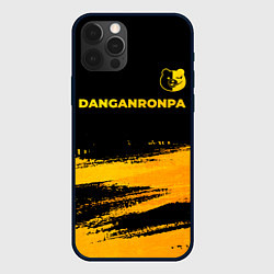 Чехол для iPhone 12 Pro Danganronpa - gold gradient: символ сверху, цвет: 3D-черный