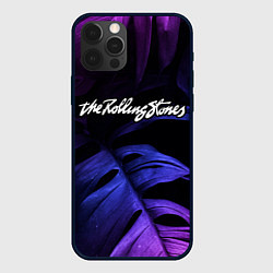 Чехол для iPhone 12 Pro Rolling Stones neon monstera, цвет: 3D-черный