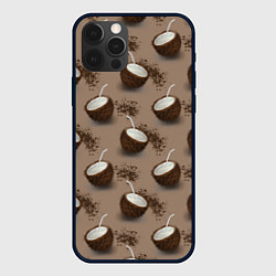 Чехол для iPhone 12 Pro Кокос и шоколад - паттерн, цвет: 3D-черный