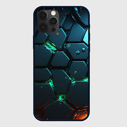 Чехол iPhone 12 Pro Плиты с зеленым неоновым светом