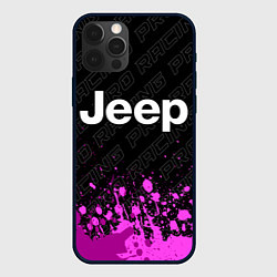 Чехол для iPhone 12 Pro Jeep pro racing: символ сверху, цвет: 3D-черный