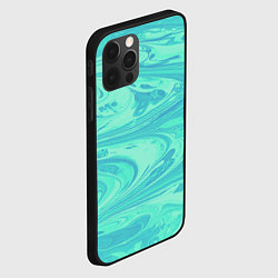 Чехол для iPhone 12 Pro Голубой флюид арт, цвет: 3D-черный — фото 2