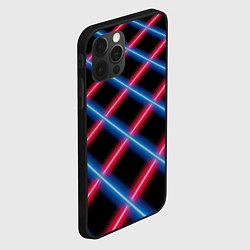 Чехол для iPhone 12 Pro Сетка из красного и синего неона, цвет: 3D-черный — фото 2