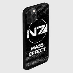 Чехол для iPhone 12 Pro Mass Effect с потертостями на темном фоне, цвет: 3D-черный — фото 2