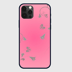 Чехол для iPhone 12 Pro Весенние узорные цветы, цвет: 3D-черный