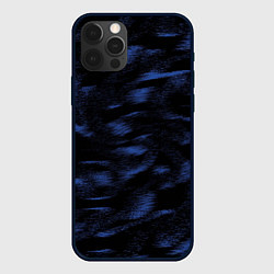 Чехол для iPhone 12 Pro Абстракция синего, цвет: 3D-черный