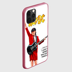 Чехол для iPhone 12 Pro Ангус Янг рок группа ACDC, цвет: 3D-малиновый — фото 2