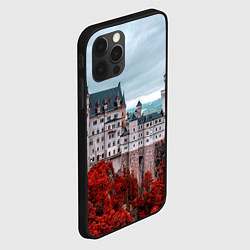 Чехол для iPhone 12 Pro Замок в горах и красный лес, цвет: 3D-черный — фото 2