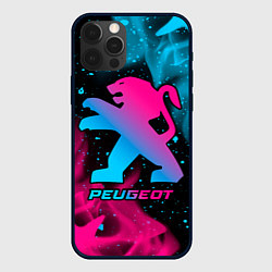 Чехол iPhone 12 Pro Peugeot - neon gradient