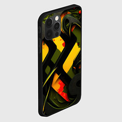 Чехол для iPhone 12 Pro Оранжевые полосы, цвет: 3D-черный — фото 2