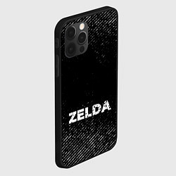 Чехол для iPhone 12 Pro Zelda с потертостями на темном фоне, цвет: 3D-черный — фото 2