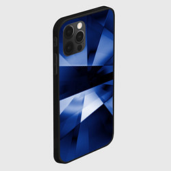 Чехол для iPhone 12 Pro Синие лучи и отражения в абстракции, цвет: 3D-черный — фото 2