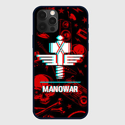 Чехол для iPhone 12 Pro Manowar rock glitch, цвет: 3D-черный