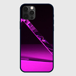Чехол для iPhone 12 Pro Фиолетовая мрачная геометрическая фигура, цвет: 3D-черный