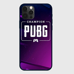 Чехол для iPhone 12 Pro PUBG gaming champion: рамка с лого и джойстиком на, цвет: 3D-черный