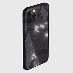 Чехол для iPhone 12 Pro Серые кубы с сигилами, цвет: 3D-черный — фото 2