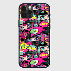 Чехол для iPhone 12 Pro Глаза аниме-девушки: cool pattern, цвет: 3D-черный