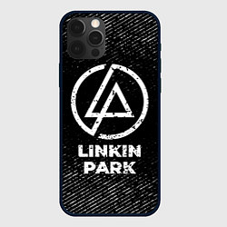 Чехол для iPhone 12 Pro Linkin Park с потертостями на темном фоне, цвет: 3D-черный