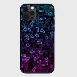 Чехол для iPhone 12 Pro Неоновый узор тетрис, цвет: 3D-черный