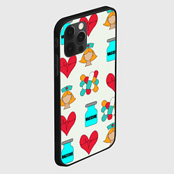 Чехол для iPhone 12 Pro Вакцина, пипюпи и сердце, цвет: 3D-черный — фото 2