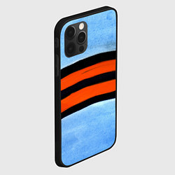 Чехол для iPhone 12 Pro Георгиевская лента на голубом фоне, цвет: 3D-черный — фото 2
