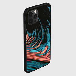 Чехол для iPhone 12 Pro Эффект красно-голубых красок, цвет: 3D-черный — фото 2