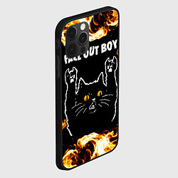 Чехол для iPhone 12 Pro Fall Out Boy рок кот и огонь, цвет: 3D-черный — фото 2