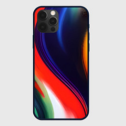 Чехол для iPhone 12 Pro Абстракция красок мазками, цвет: 3D-черный