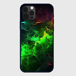 Чехол для iPhone 12 Pro Зеленое свечение, цвет: 3D-черный