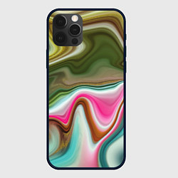 Чехол для iPhone 12 Pro Color waves, цвет: 3D-черный