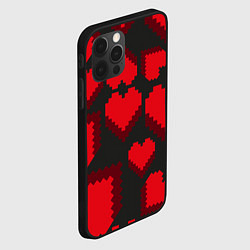 Чехол для iPhone 12 Pro Pixel hearts, цвет: 3D-черный — фото 2