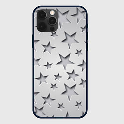 Чехол для iPhone 12 Pro Grey stars, цвет: 3D-черный