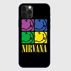 Чехол для iPhone 12 Pro NIRVANA - смайлы, цвет: 3D-черный