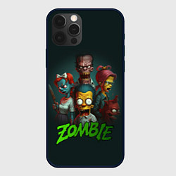 Чехол для iPhone 12 Pro Симпсоны зомби, цвет: 3D-черный