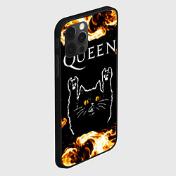 Чехол для iPhone 12 Pro Queen рок кот и огонь, цвет: 3D-черный — фото 2