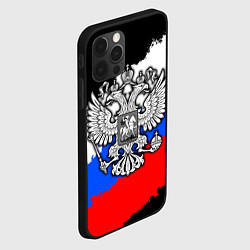 Чехол для iPhone 12 Pro Триколор - герб РФ, цвет: 3D-черный — фото 2
