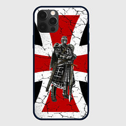 Чехол для iPhone 12 Pro Рыцарь на фоне мальтийского креста, цвет: 3D-черный