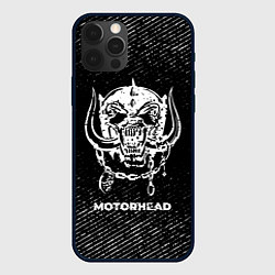 Чехол для iPhone 12 Pro Motorhead с потертостями на темном фоне, цвет: 3D-черный