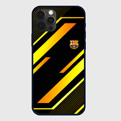 Чехол для iPhone 12 Pro ФК Барселона эмблема, цвет: 3D-черный