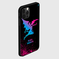 Чехол для iPhone 12 Pro Black Sabbath - neon gradient, цвет: 3D-черный — фото 2