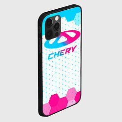 Чехол для iPhone 12 Pro Chery neon gradient style, цвет: 3D-черный — фото 2