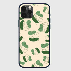 Чехол для iPhone 12 Pro Монстера абстракция, цвет: 3D-черный