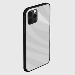 Чехол для iPhone 12 Pro Светлый серый плавные полосы, цвет: 3D-черный — фото 2
