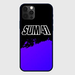 Чехол для iPhone 12 Pro Sum41 purple grunge, цвет: 3D-черный