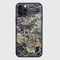 Чехол для iPhone 12 Pro Текстура мха на дереве, цвет: 3D-черный