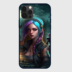 Чехол для iPhone 12 Pro Jinx art Arcane League of Legends, цвет: 3D-черный