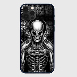 Чехол для iPhone 12 Pro Скелет пришельца, цвет: 3D-черный