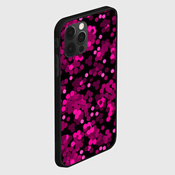 Чехол для iPhone 12 Pro Красно розовые конфетти на черном, цвет: 3D-черный — фото 2